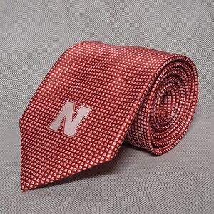 Crable Sportswear Nebraska Cornhuskers Red White Necktie Micro Geometric N Logo